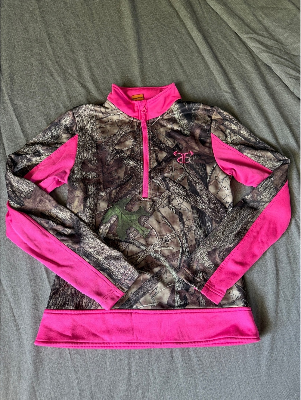 True Timber Camo Pink Womens XS 1/4 Zip Pullover Top Sweatshirt